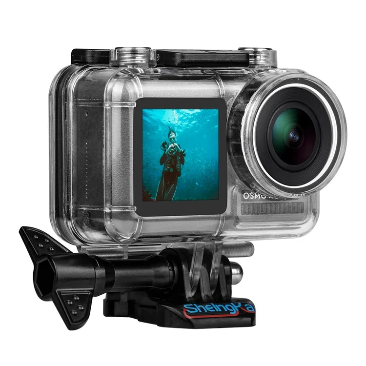 Shelngka FLW306 Casa de Carcasa Impermeable Case de Buceo Carcasa Protectora Cáscara de 40 Metros Para la Cámara de Acción DJI Osmo - Negro