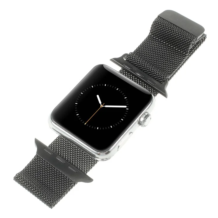 Milanese Stainless Steel Watchband Wristband for Apple Watch 38mm Series 3 Series 1 Series 2 - Black