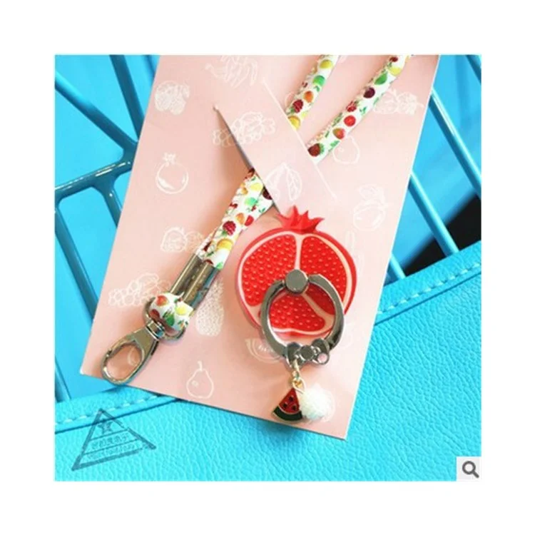 Fruit Shaped Universal Smartphone Finger Ring Holder Stand + Lanyard Kit for iPhone Samsung HTC etc. (Random)