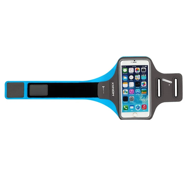 MOMAX XFIT Outdoor Sports Adjustable Lycra Fabric Running Jogging Armbands for iPhone 8 Plus/7 Plus - Blue