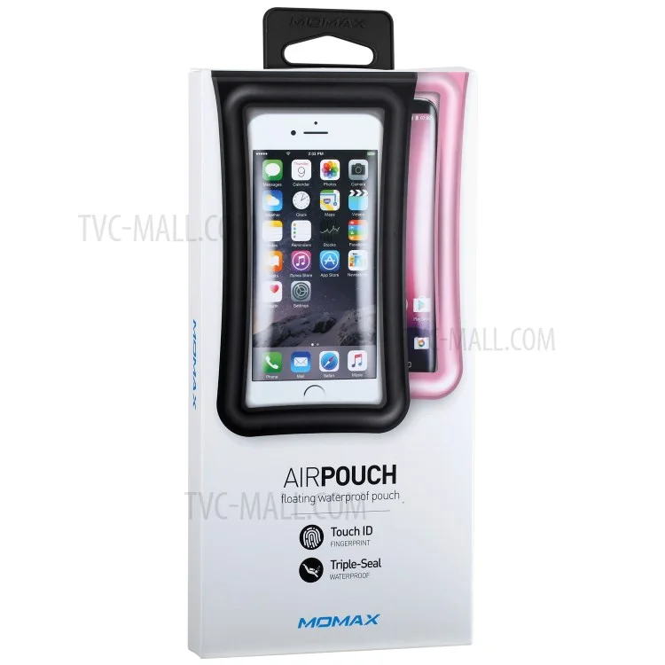 MOMAX AIRPUUCH Universal Waterproof Dustproof Phone Case Bag for iPhone Samsung Huawei etc. - Black