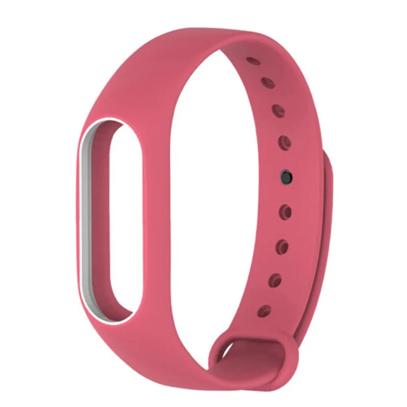 Anti-lost TPU Watch Strap Replacement  for Xiaomi Mi Band 2 - Pink + White