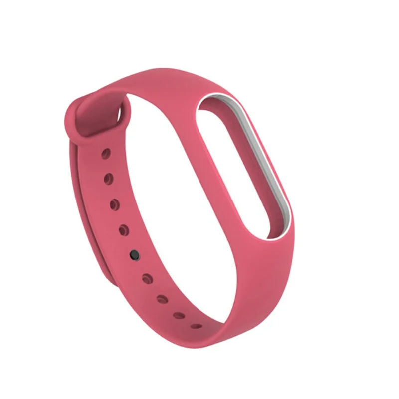 Anti-lost TPU Watch Strap Replacement  for Xiaomi Mi Band 2 - Pink + White