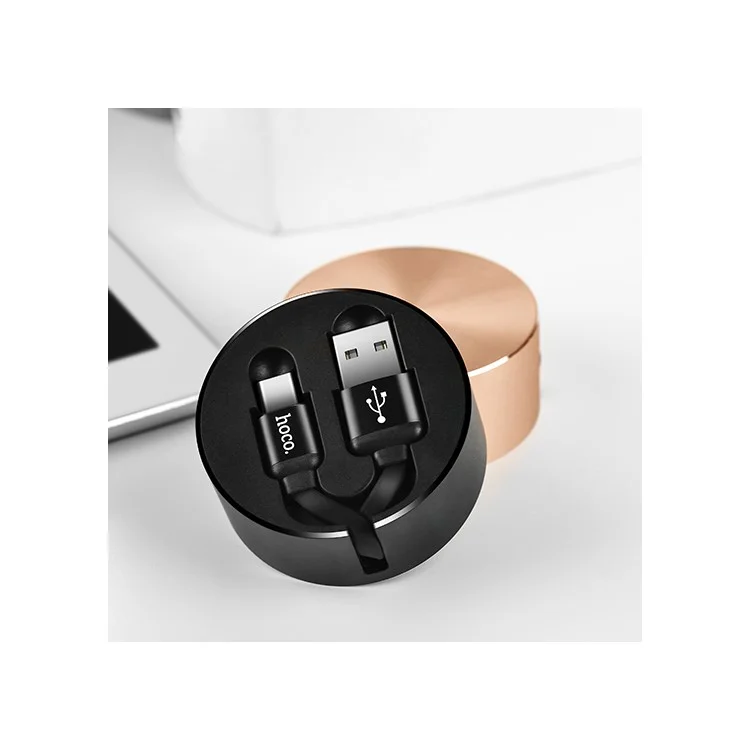 HOCO U23 Retractable USB Cable Type-c Sync & Charge Adapter Cable - Black