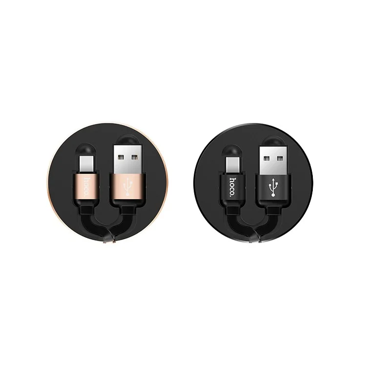 HOCO U23 Retractable USB Cable Type-c Sync & Charge Adapter Cable - Black