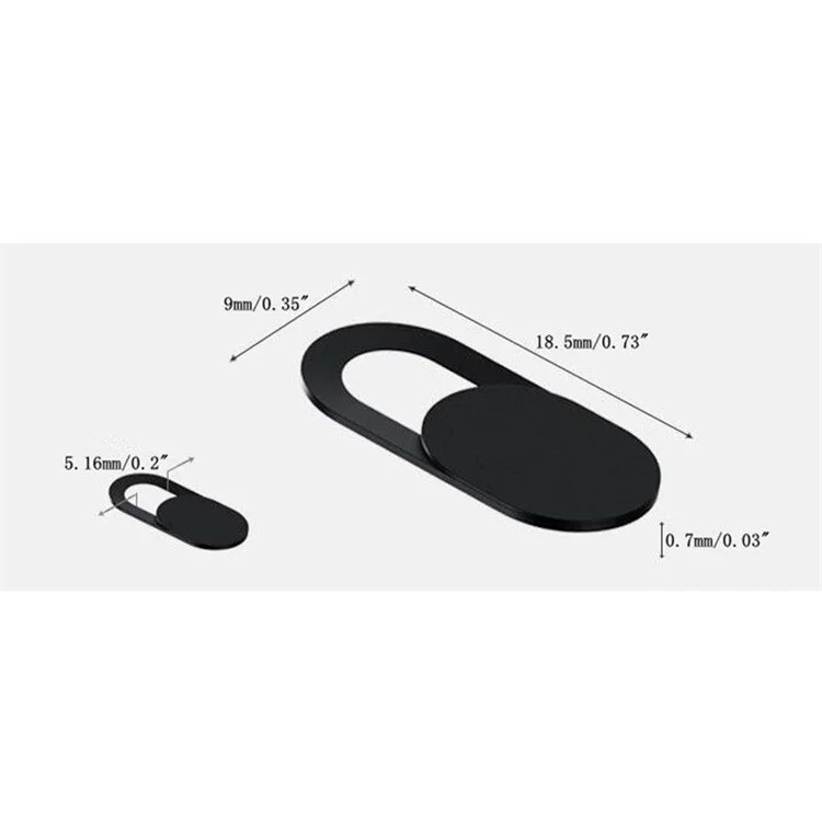 1 PC Obturador de câmera de plástico ultrafino de 0,03 polegadas para proteger a privacidade de smartphones, laptops e desktops - Preto