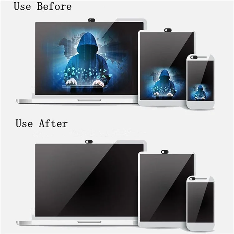 1 PC Obturador de câmera de plástico ultrafino de 0,03 polegadas para proteger a privacidade de smartphones, laptops e desktops - Preto