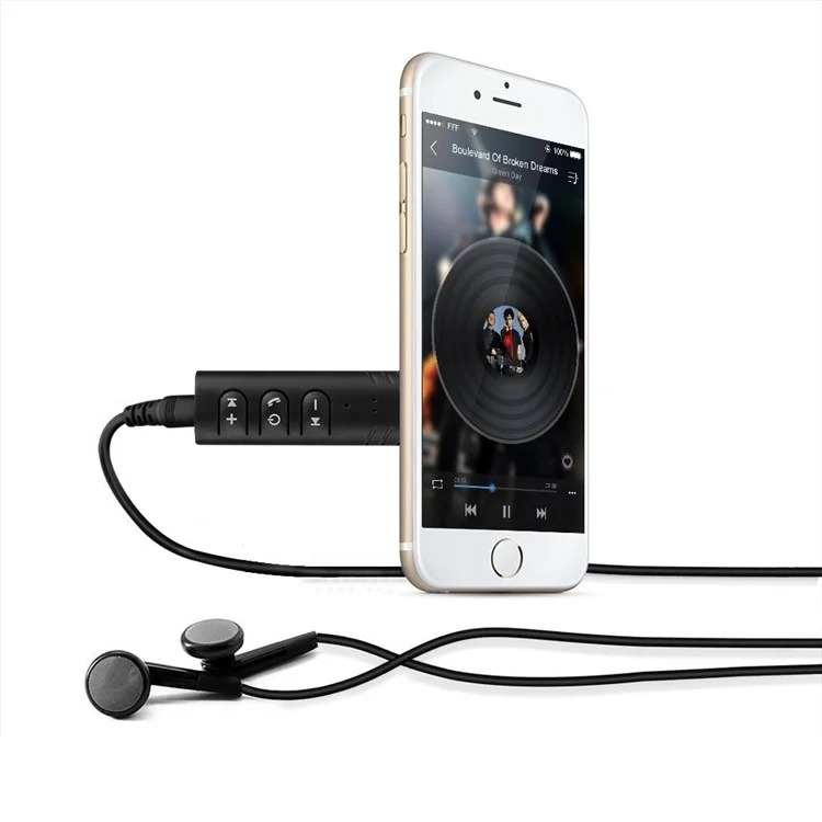 Clip-on 3.5mm Jack Bluetooth Music Receiver Car Audio Receiver Adapter for Headphone Home Car Stereo