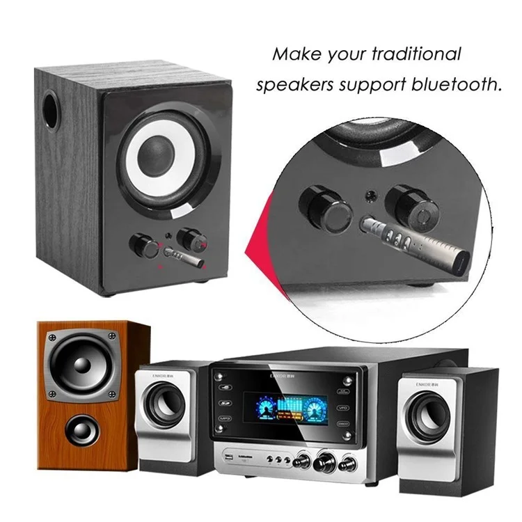 Clip-on 3.5mm Jack Bluetooth Music Receiver Car Audio Receiver Adapter for Headphone Home Car Stereo