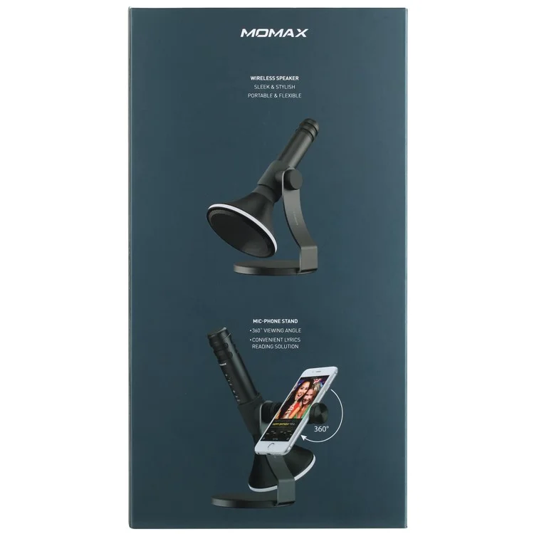 MOMAX K-MIC PRO Wireless Karaoke Microphone Kit with Mobile Phone Holder - Black