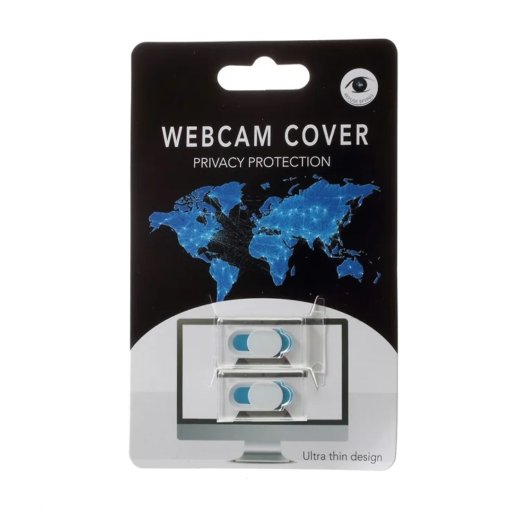 Funda para cámara web de 2 piezas, cubierta antiespia para portátil, deslizador de cámara para iPad, PC, Macbook, tableta, adhesivo de privacidad para lente - Blanco
