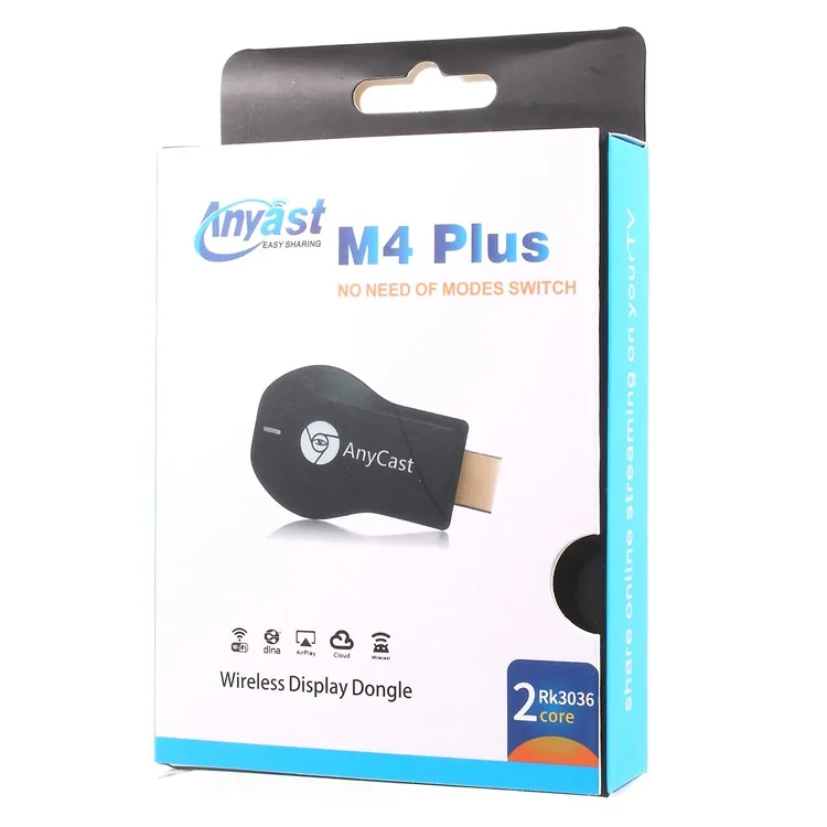 Anycast M4 Plus Dongle D'affichage Sans Fil Pour La Télévision Par Téléphone PC, Etc. - Noir