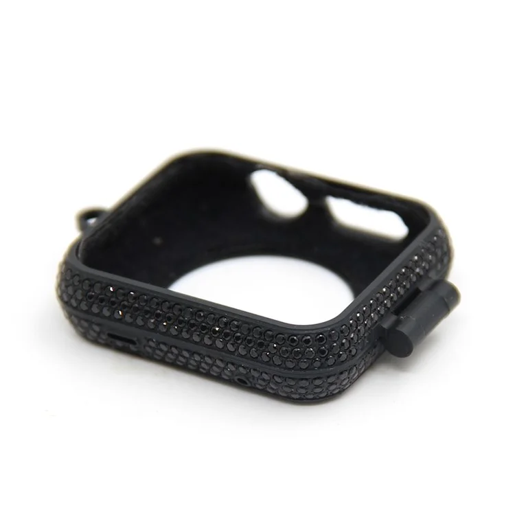 Luxury Diamond Pocket Watch Protective Case with Chain for Apple Watch Series 3/2/1 38mm - Black