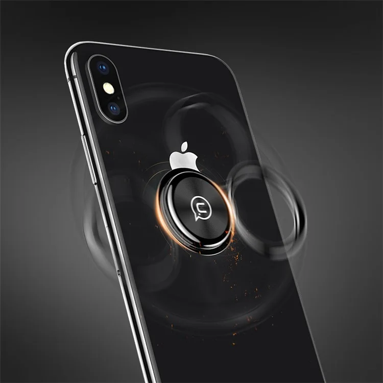 USAMS US-ZJ027 360 Degree Rotary CD Stripe Gyro Phone Ring Holder Finger Grip - Black