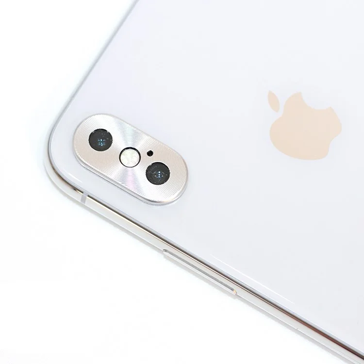 Back Camera Lens Metal Guard Cover for iPhone X/10 - Silver Color