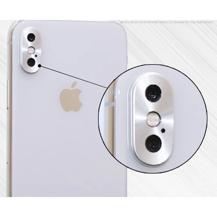 Back Camera Lens Metal Guard Cover for iPhone X/10 - Silver Color