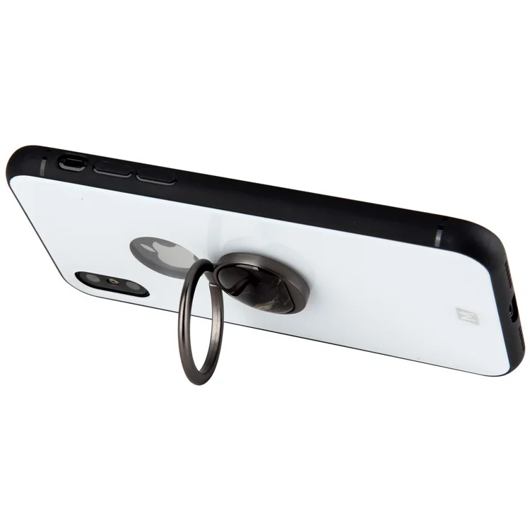 MOMAX Marble Texture Rotary Finger Grip Ring Desktop Stand for iPhone Samsung - Black