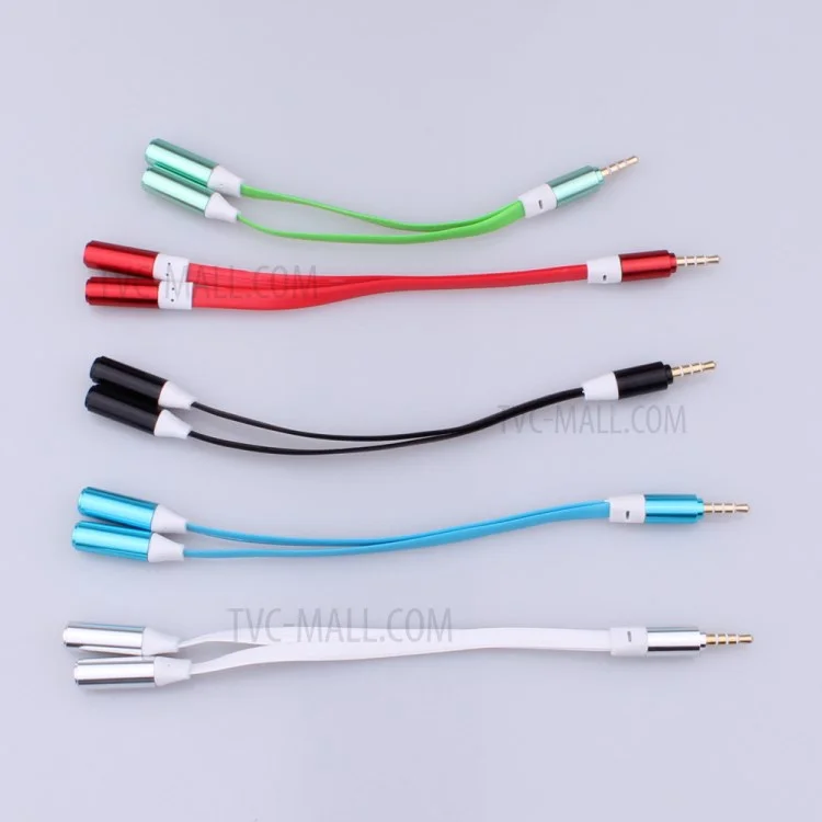 2Pcs/Set 3.5mm Male to Dual 3.5mm Female Headphone Audio Split Cable - Random Color