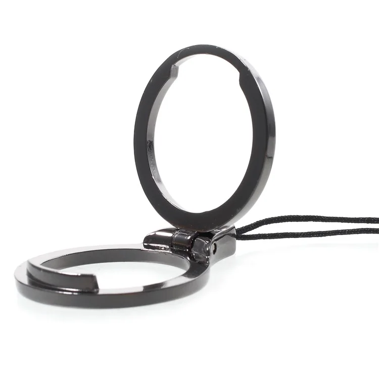 WUW Z02 Rhinestone Decor Finger Ring Stand with Lanyard for iPhone Samsung Huawei - Tarnish