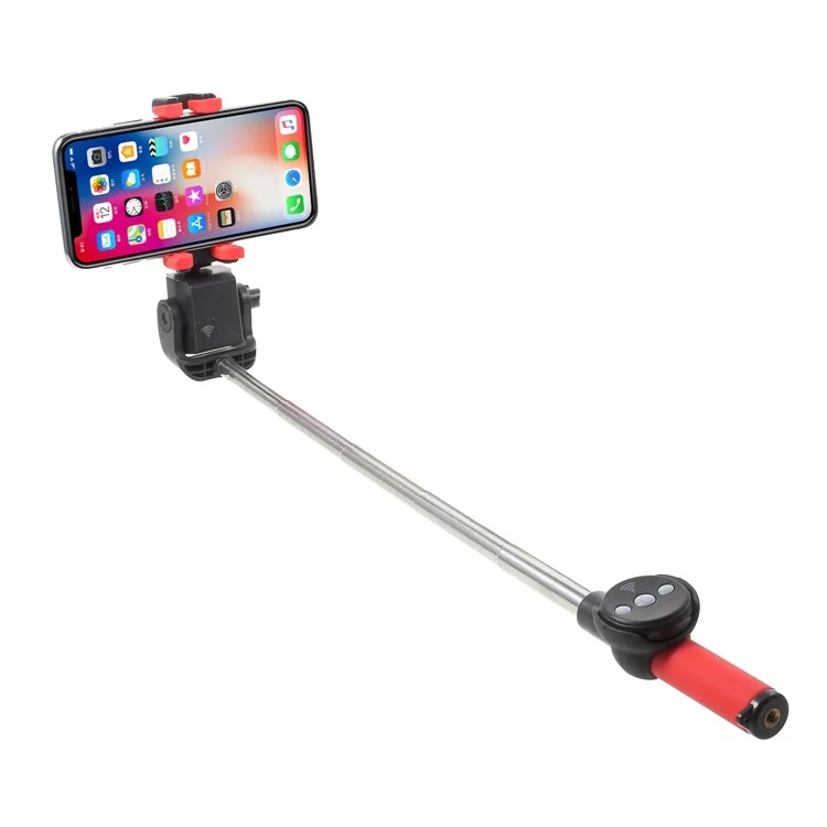 Smart Wireless Bluetooth 360 Degree Rotation Electric Extendable Selfie Stick - Red