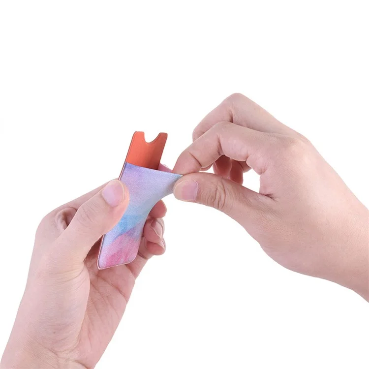 Marble Pattern PVC Adhesive Credit/ID Card Holder for All Phones - Colorful Marble
