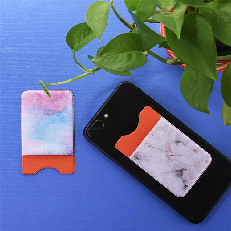 Marble Pattern PVC Adhesive Credit/ID Card Holder for All Phones - Colorful Marble