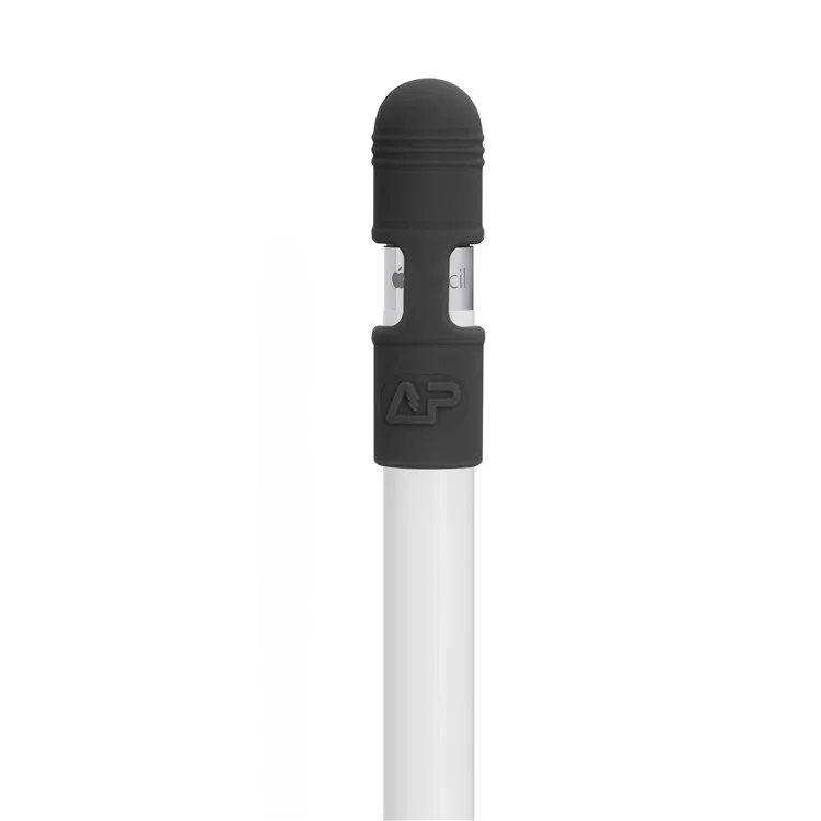 Silicone Charging Cradle Stand Holder Anti-Lost Nib Cap Cover for Apple Pencil - Black