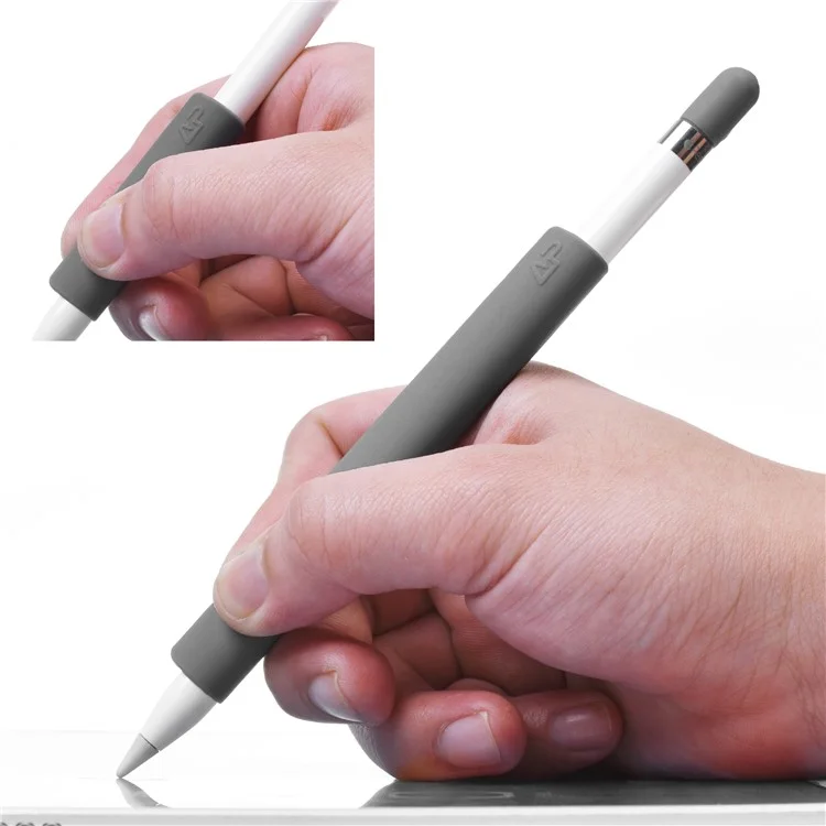 Non-Slip Silicone Case Sleeve Protector Wrap Kit for Apple Pencil - Black