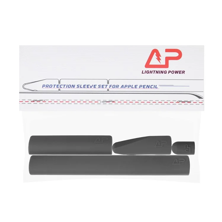 Non-Slip Silicone Case Sleeve Protector Wrap Kit for Apple Pencil - Black