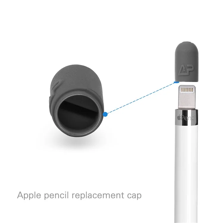 Non-Slip Silicone Case Sleeve Protector Wrap Kit for Apple Pencil - Black
