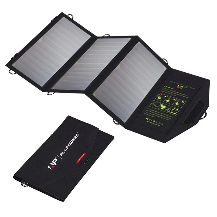 21W 5V Solar Power Foldable Portable Waterproof Solar Charger with Dual Ports