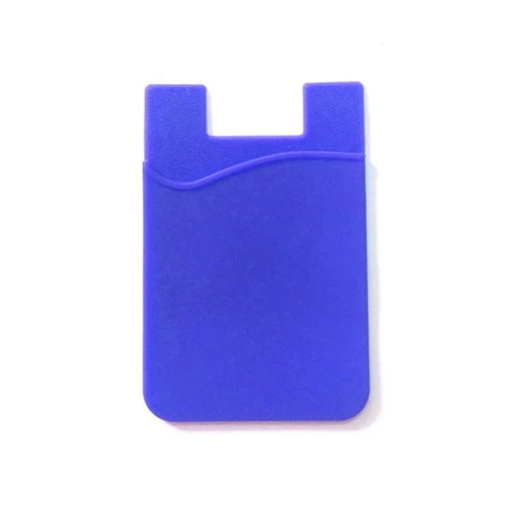 Silicone Adhesive Card Pouch Sticker Credit Card Holder for Cell Phone - Blue