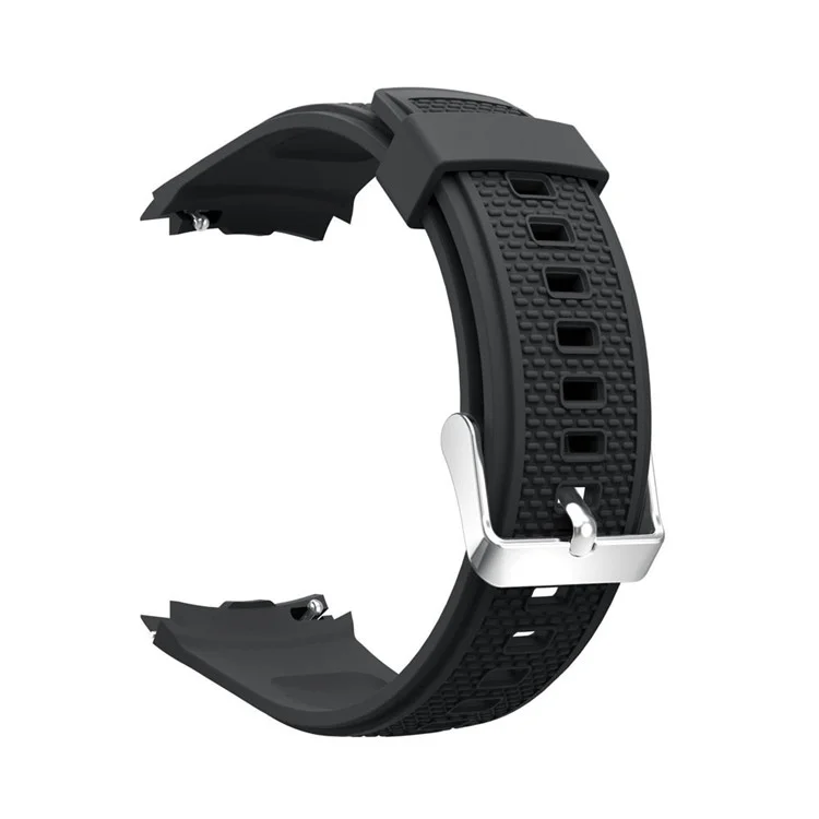 20mm Textured Sports Silicone Watch Band Für Huawei Uhr 2 - Schwarz