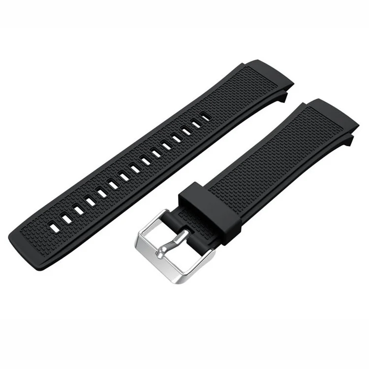 20mm Textured Sports Silicone Watch Band for Huawei Watch 2 - Black