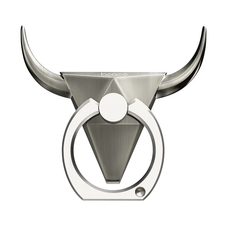 BCASE S016 Bull 0.23cm Metal Finger Grip Ring Desktop Mount for iPhone Samsung Huawei etc - Silver