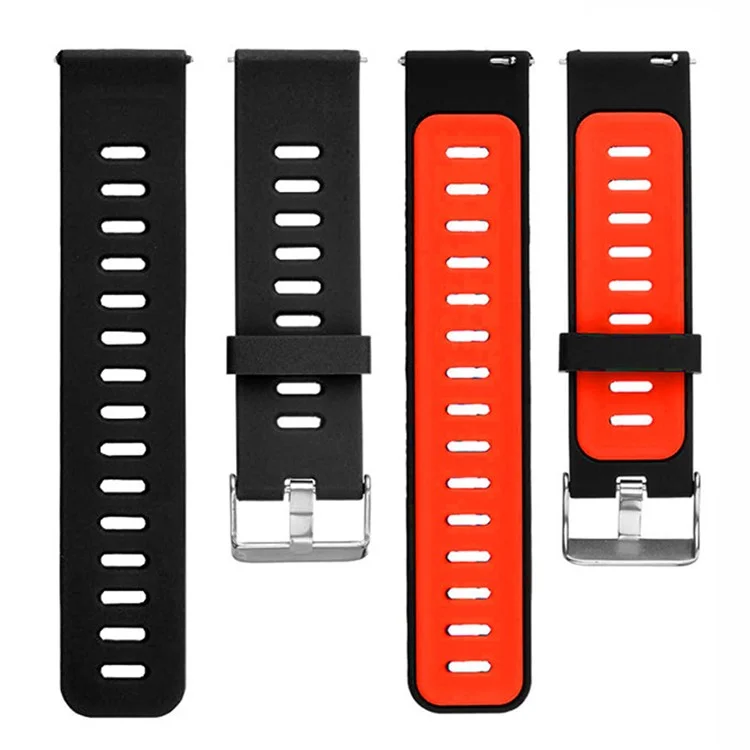 Pulseira de Silicone Bicolor de 22 mm para Xiaomi Huami Amazfit - Preto / Vermelho