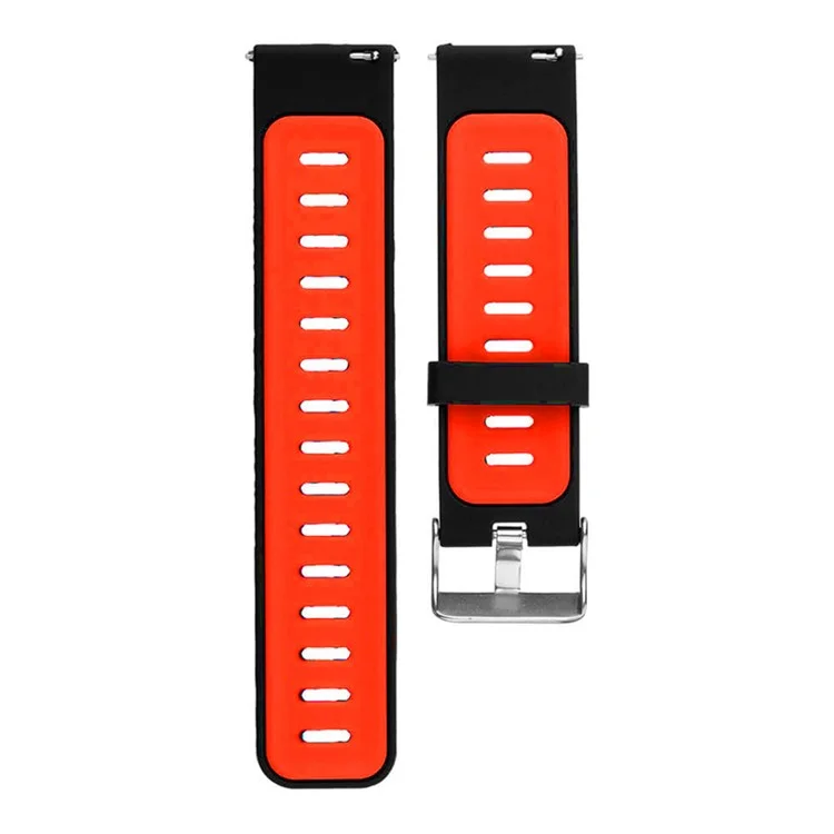 22mm Two-tone Silicone Watch Band Strap for Xiaomi Huami Amazfit - Black / Red