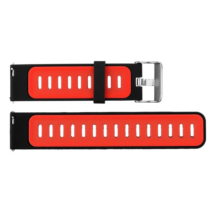 22mm Two-tone Silicone Watch Band Strap for Xiaomi Huami Amazfit - Black / Red