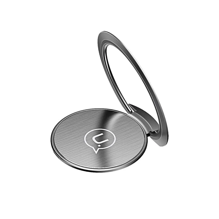 USAMS US-ZJ038 Super Thin Aluminium Alloy 2.3mm 360° Rotating Phone Ring Kickstand Desktop Mount - Black