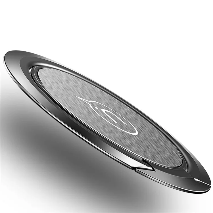 USAMS US-ZJ038 Super Thin Aluminium Alloy 2.3mm 360° Rotating Phone Ring Kickstand Desktop Mount - Black