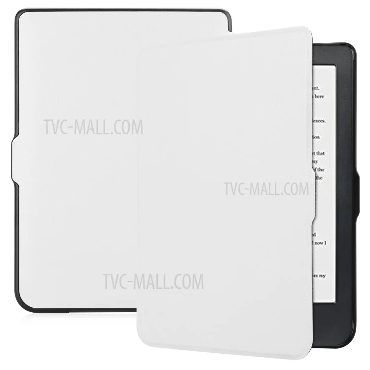 PU Leather Smart Magnetic Flip Ereader Case for Kobo Clara HD - White