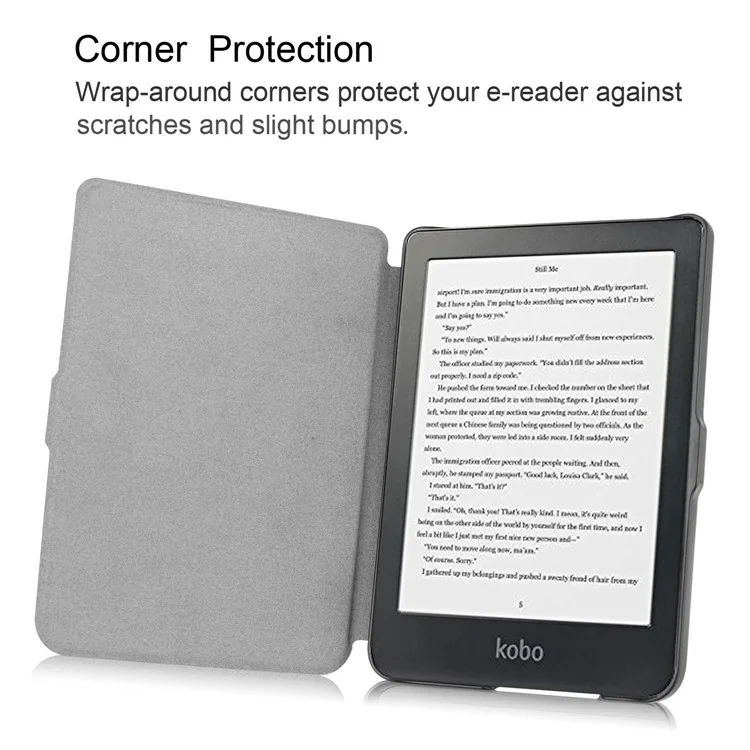 PU Leather Smart Magnetic Flip Shell for Kobo Clara HD - Rose