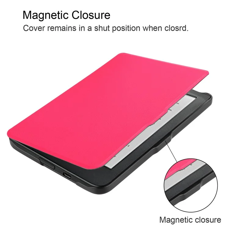 PU Leather Smart Magnetic Flip Shell for Kobo Clara HD - Rose