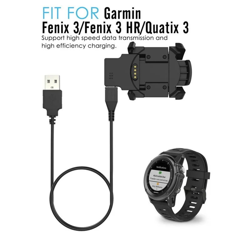 Cable de Carga de Sincronización de Datos de Muelle de Carga + USB Para Garmin Fenix ​​3 HR/Fenix3/Quatix 3