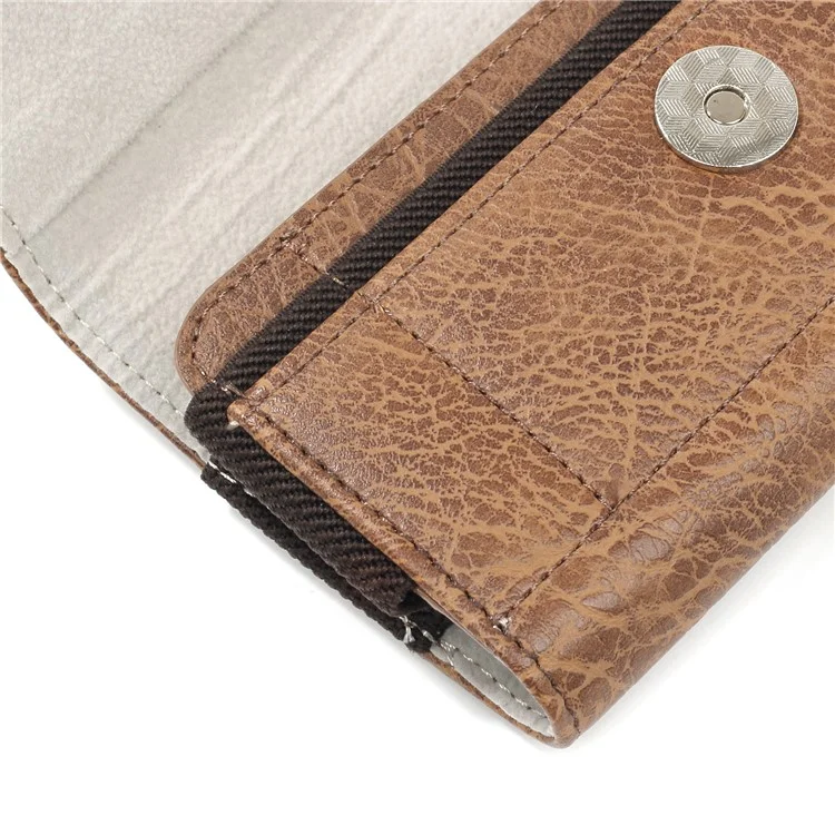 4.7 inch Universal Stone Grain PU Leather Holster Pouch with Card Slots for iPhone 8 / 7 / LG K3 etc - Brown