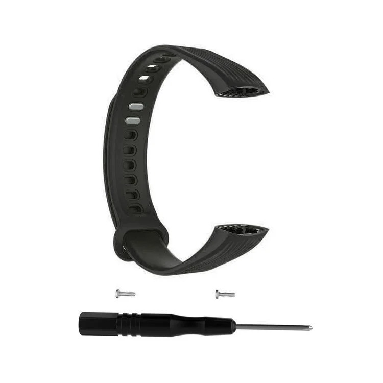 Einstellbarer Silikonersatz-Armband Für Huawei-Ehrenband 3 - Schwarz