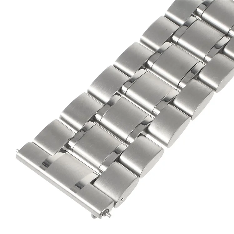 22mm Stainless Steel Watch Band with Spring Bars for Moto 360 2nd 46mm/Samsung R380/Pebble Tim etc - Silver Color