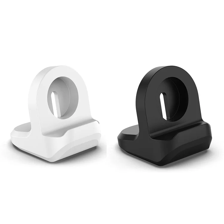 Silicone Charging Stand Dock Station Holder with Charging Hole for Apple Watch Series 4/3/2/1 - Black