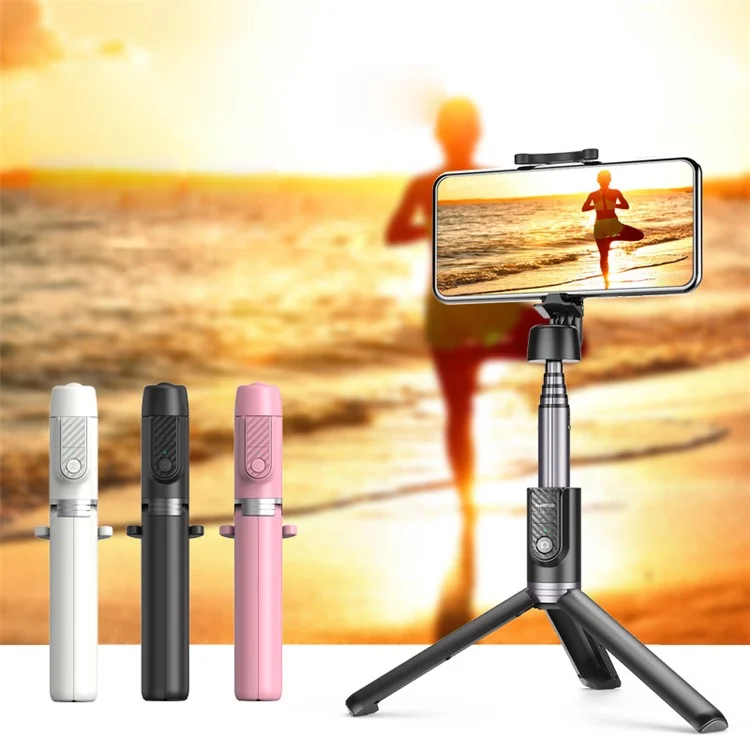 MAGIC SHADOW M12 Portable Extendable Phone Selfie Stick Tripod with Bluetooth Remote Control - Black