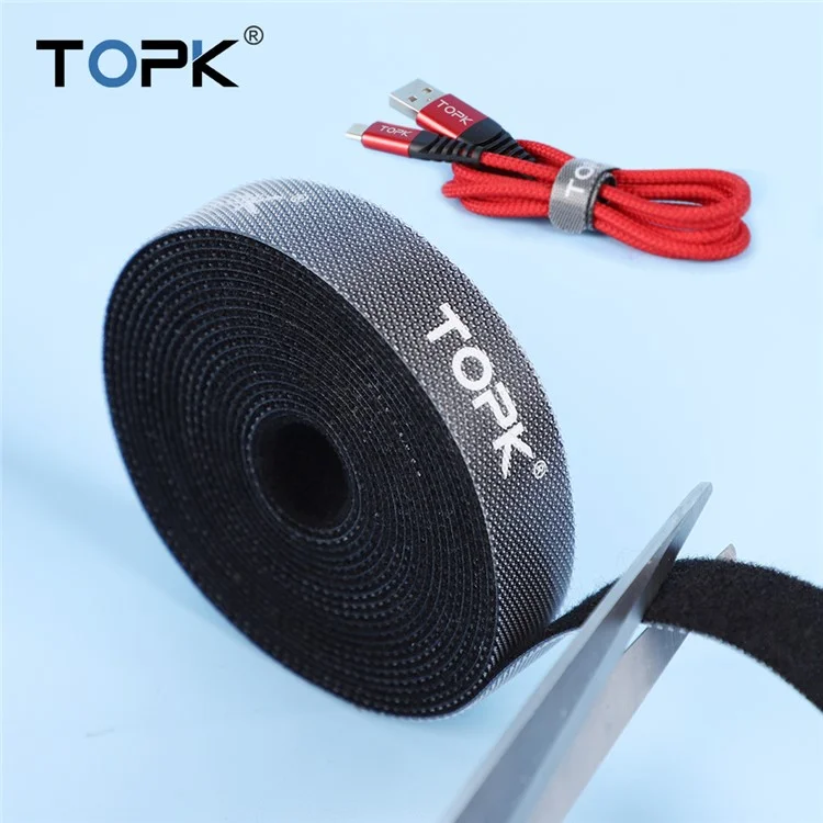 TOPK 5M  Strap Cable Tie Strong Adhesion Self-adhesive Loop & Hook Sticker